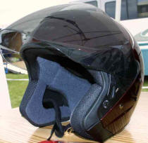 One is an open faced audio equipped helmet with a flip up visor which is available in several different tints.