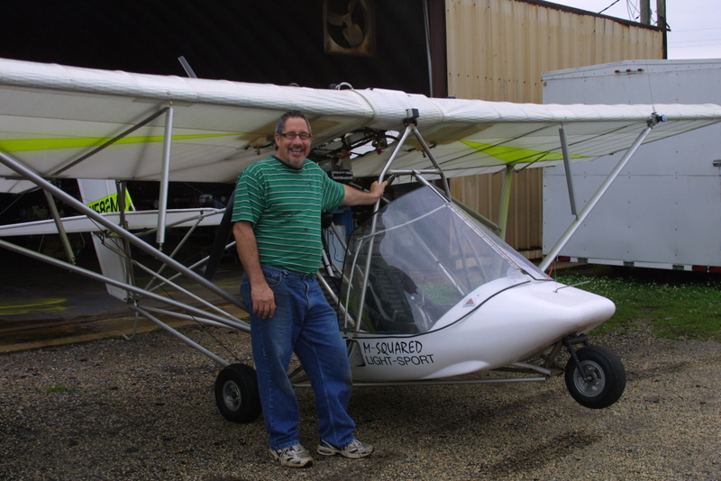 Paul Mather stands beside his Breese II model aircraft which he is preparing to certify as LSA float planes