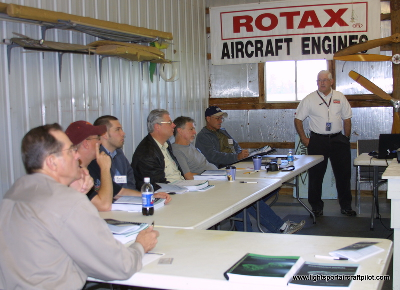 Ronnie Smith teaching the Rotax Flying and Safety Clubs approved Rotax Two Stroke Engine course.